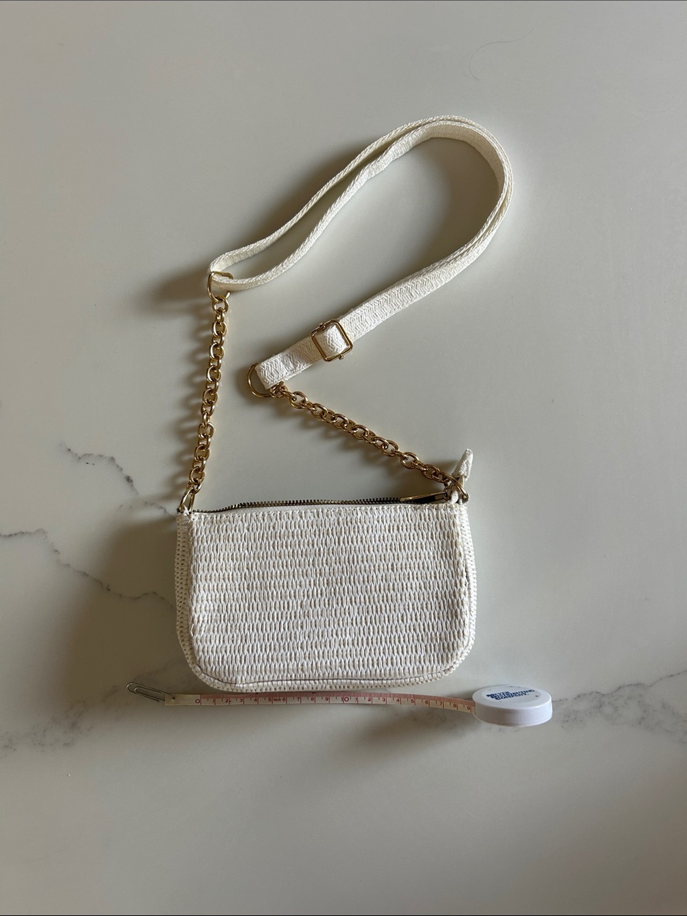White Woven Crossbody